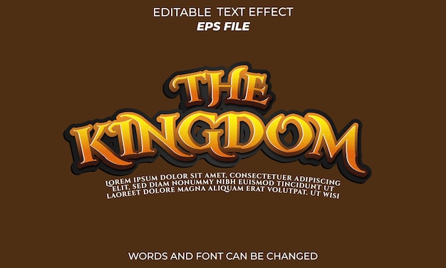 kingdom text effect font editable typography 3d text
