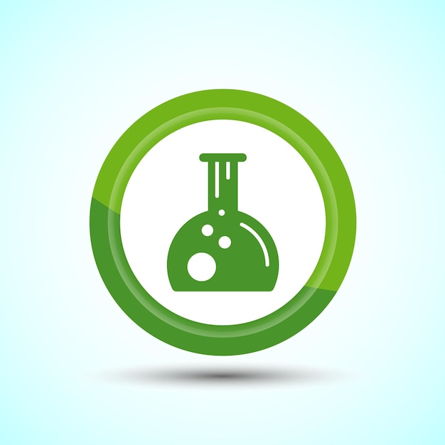 Lab Flask Icon Design Illustration Chemical flask Icon For Apps and Websites Green Color Button Design