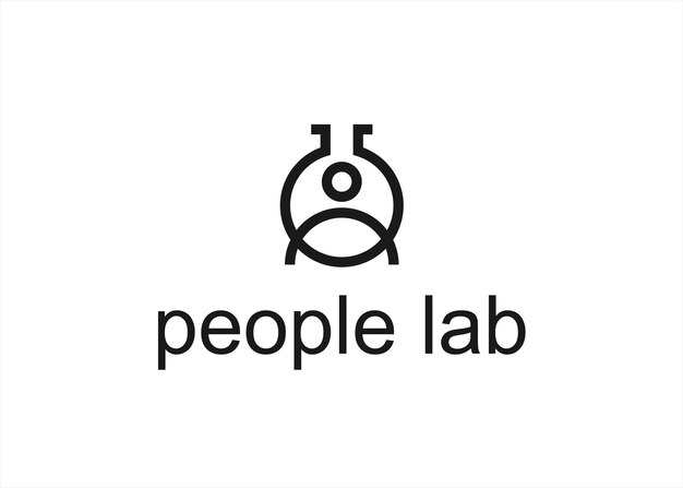 Lab people logo design vector illustration
