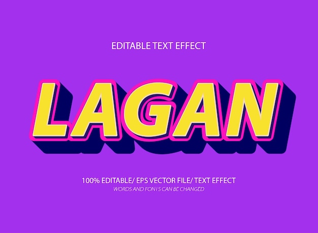 Lagan 3d editable text effect template