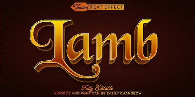 lamb vector editable text effect template