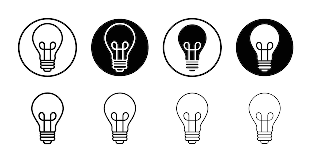 Lamp icon Vector logo set flat