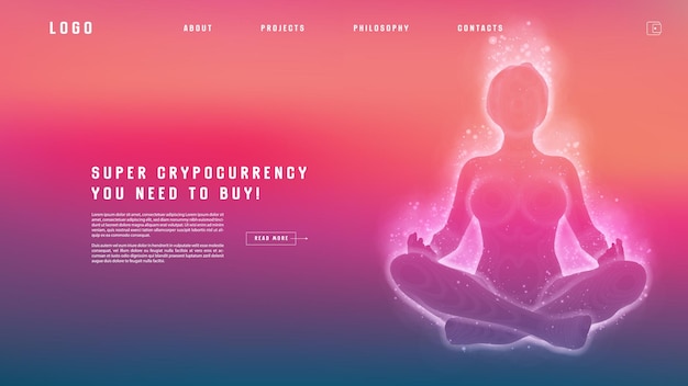 Landing page abstract design with AI androind Colorful template for website or app
