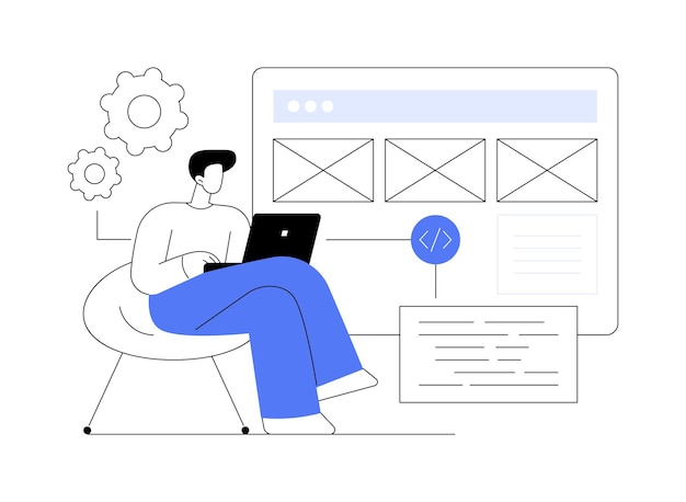 landing page development abstract concept vector illustration