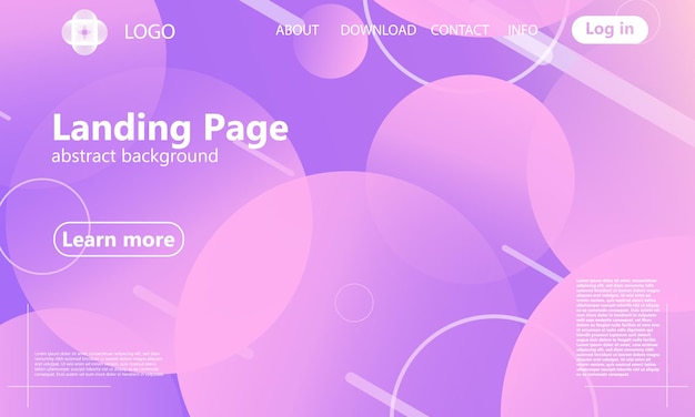 Landing page. Geometric background. Fluid shapes.