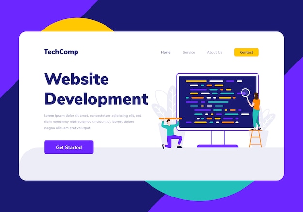 landing page people development website programming   illustration