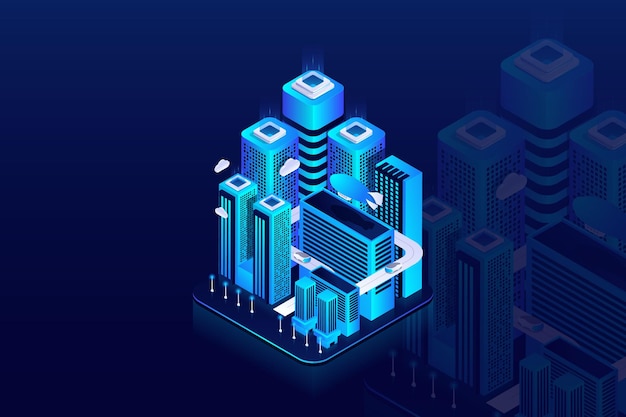 Landing Page Urban Isometric
