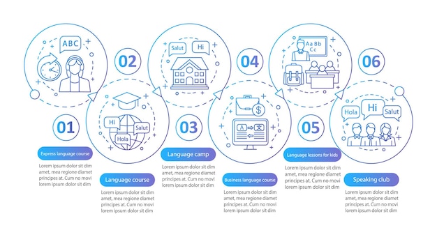language learning vector infographic template