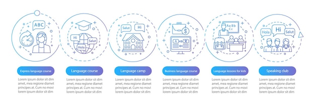 language learning vector infographic template