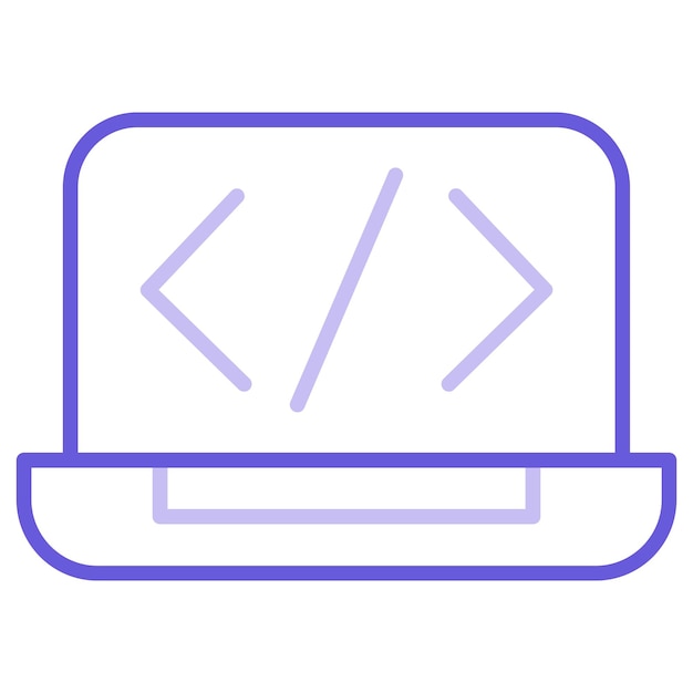 Laptop Coding Vector Illustration