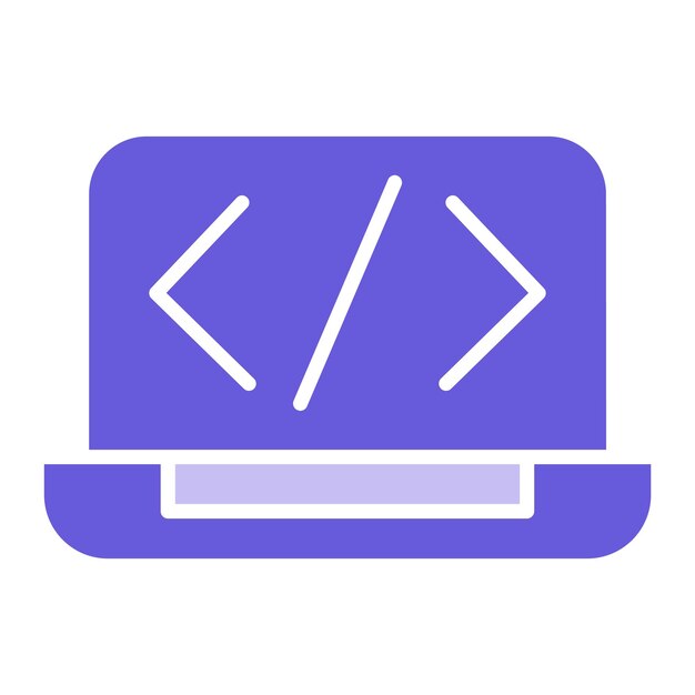 Laptop Coding Vector Illustration