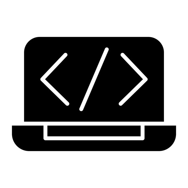 Laptop Coding Vector Illustration