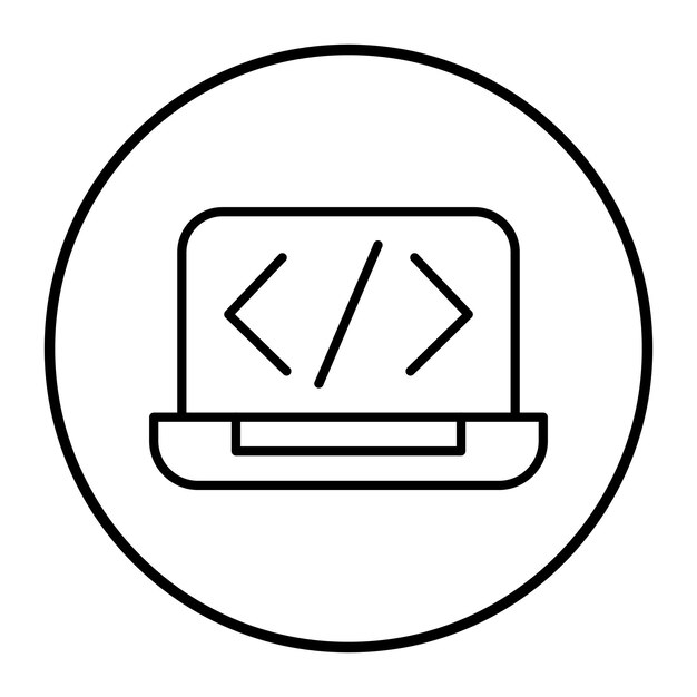 Laptop Coding Vector Illustration