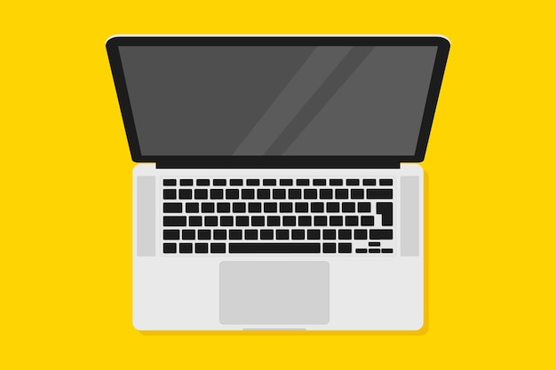 laptop computer with empty screen vector illustration