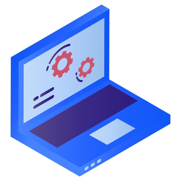 laptop customization and configuration isometric concept host management vector icon design computer