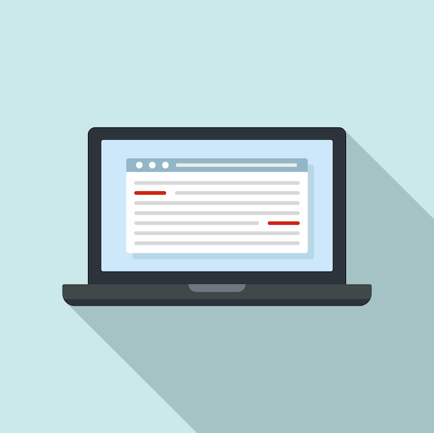 Laptop editor icon Flat illustration of laptop editor vector icon for web design