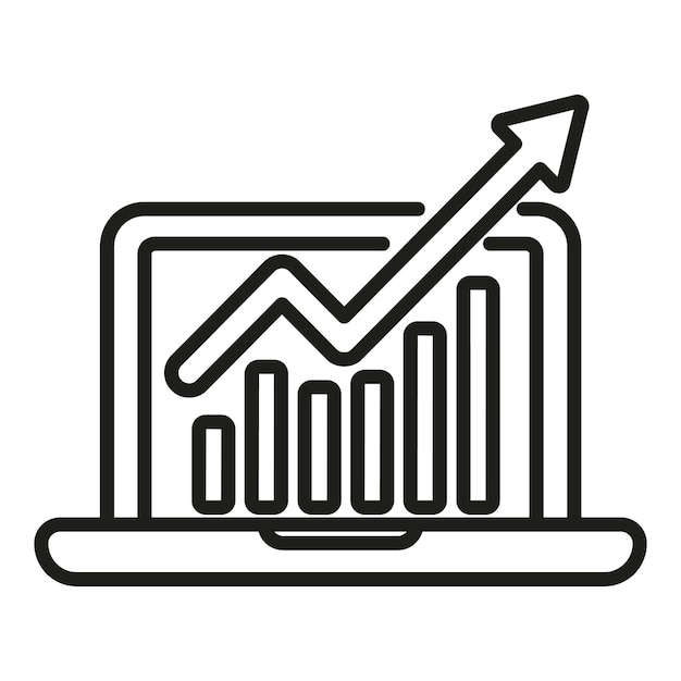 laptop finance loan icon outline vector corporate invoice manage risk