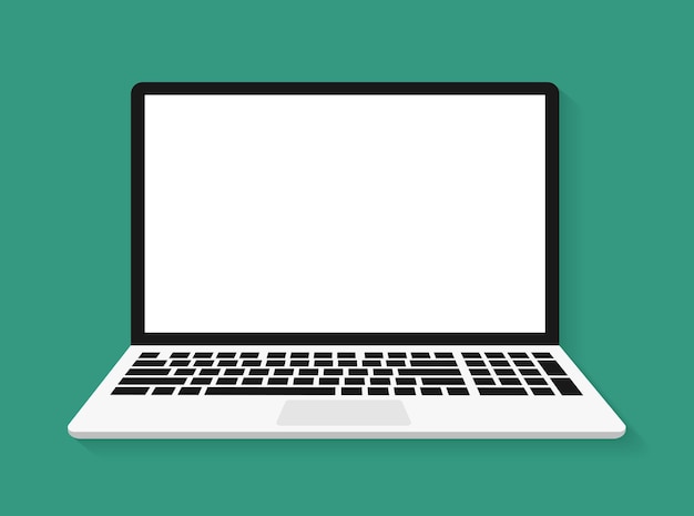 Laptop flat vector icon illustration