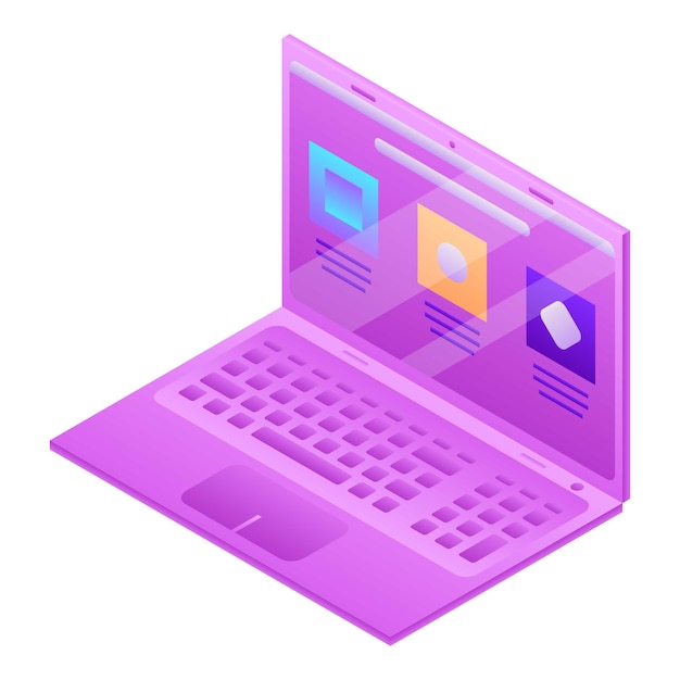 laptop icon isometric of laptop vector icon for web design isolated on white background