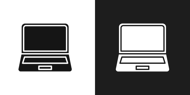 Laptop icon line art vector