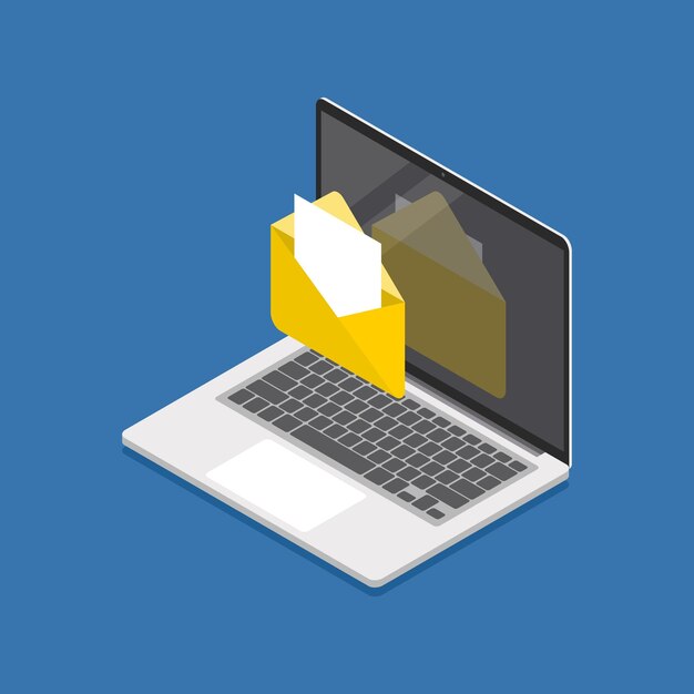 Laptop isometric view. Vector illustration