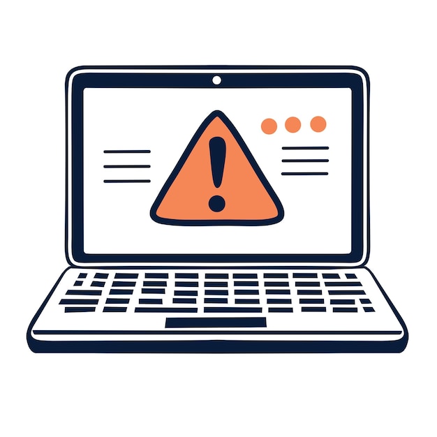 Laptop Screen Showing Warning Alert
