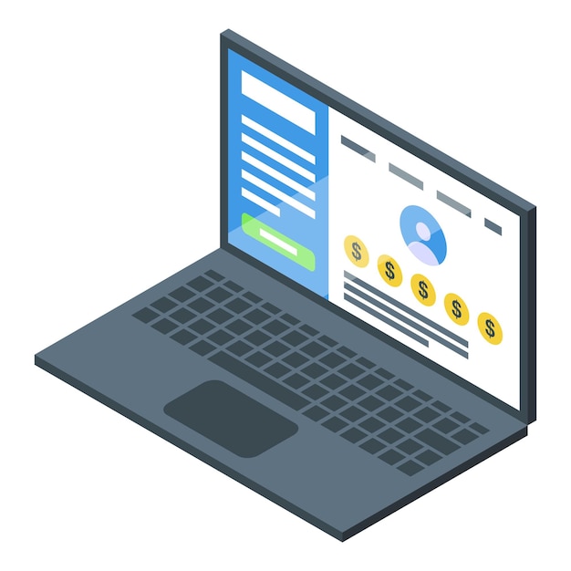 laptop showing online earning platform interface with profile and money