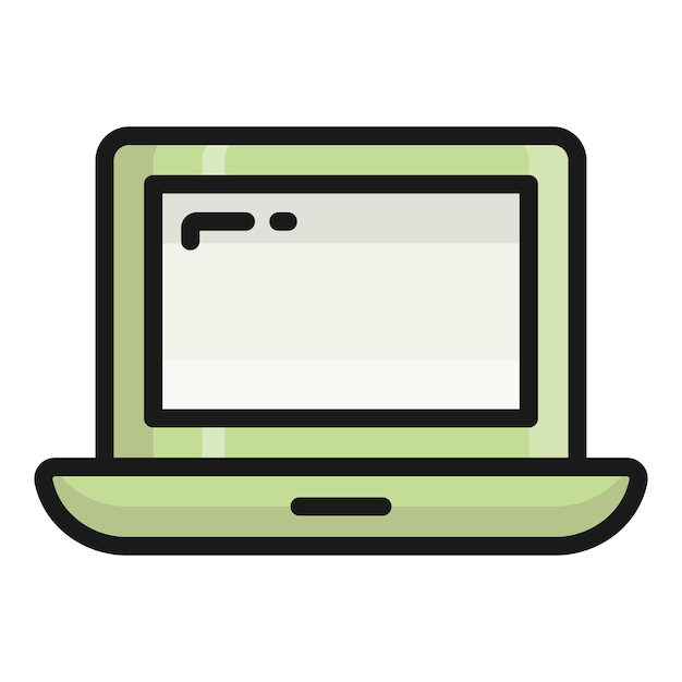 laptop vector line icon school and education icon
