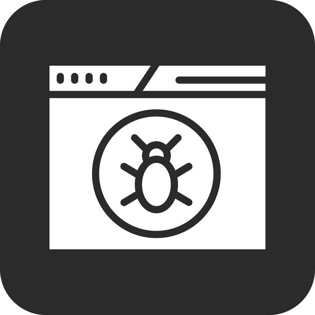 Laptop Virus vector icon illustration of Cyber Security iconset