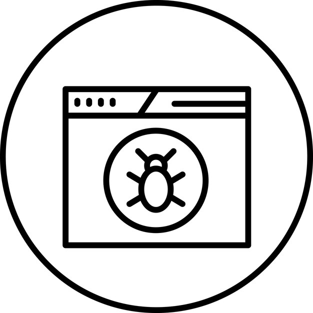 Laptop Virus vector icon illustration of Cyber Security iconset