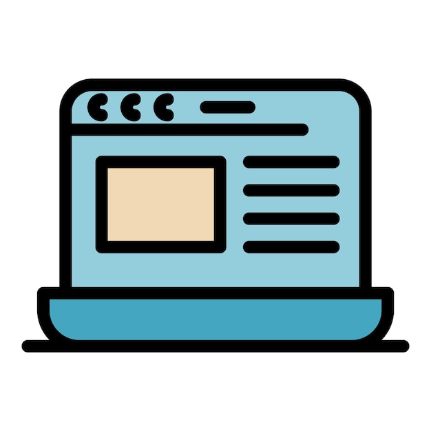 Laptop web design icon Outline laptop web design vector icon color flat isolated