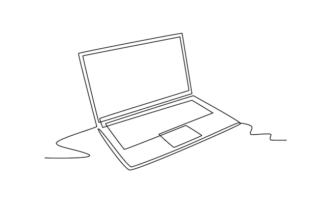 Laptops Digital technology concept oneline drawing
