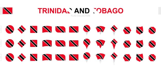 Large collection of Trinidad and Tobago flags of various shapes and effects