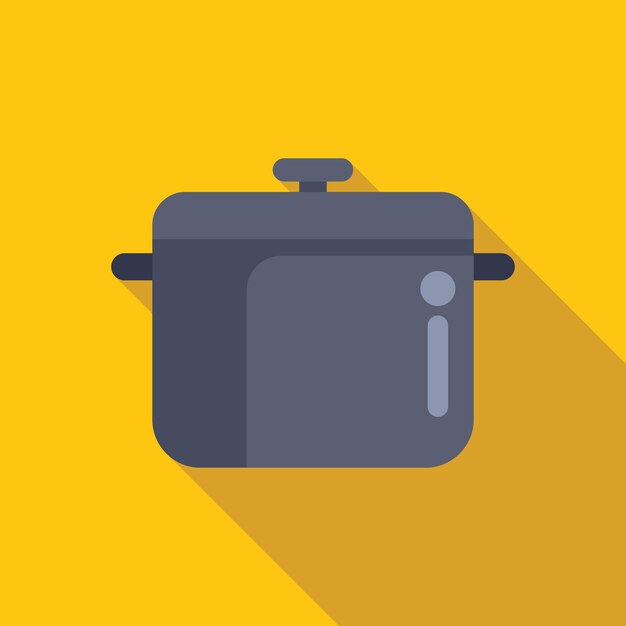 Large cooking pot casting long shadow on yellow background