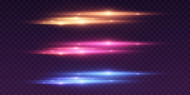 Laser horizontal lines of light rays effect