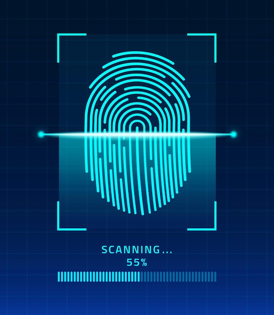 Laser scanning of neon fingerprint fingerprint scanning Identification System