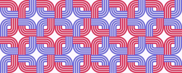 Lattice geometric seamless pattern vector design trendy retro style minimal grid tiling net linear art