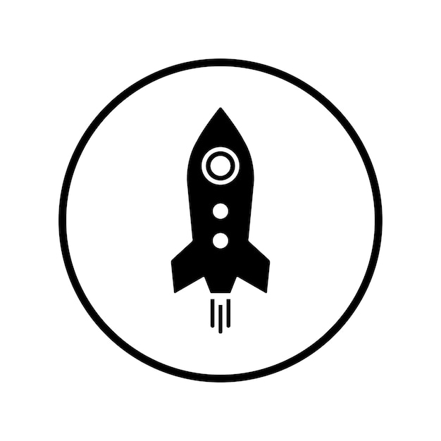 launch rocket ship icon black vector graphics