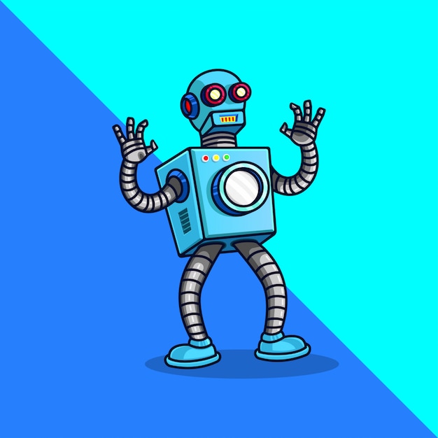 Laundry, Machine, Washing, Robot Business Logo Template. Flat Color.   Icon