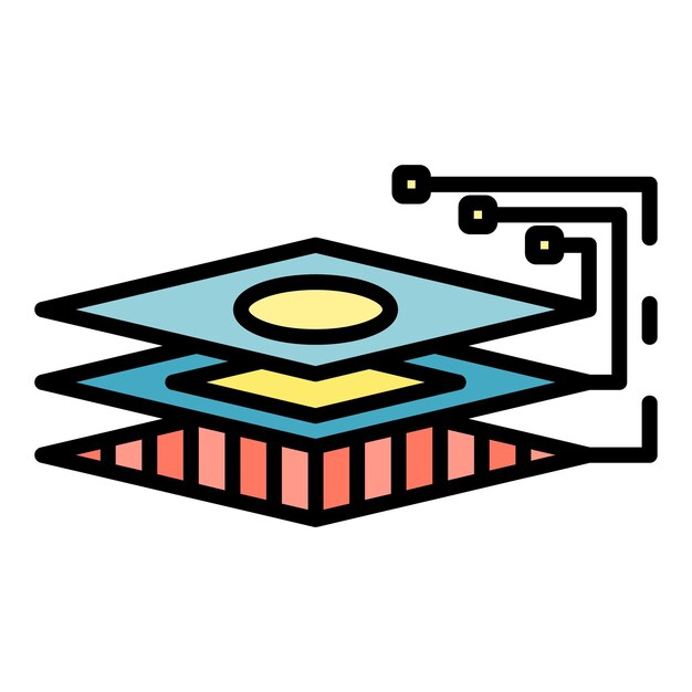 layer robot technology icon outline layer robot technology vector icon color flat isolated