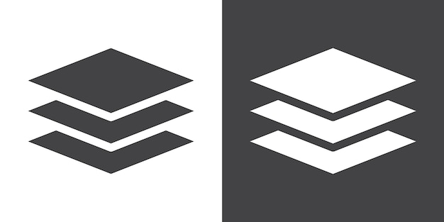 Layers icon Thin line illustration set