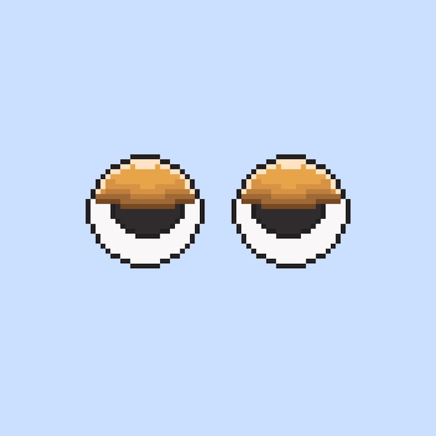 lazy eye in pixel art style
