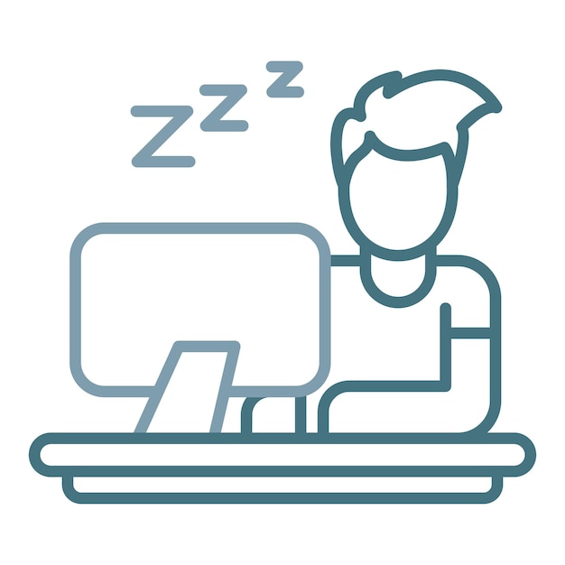 Lazy Work Flat Illustration