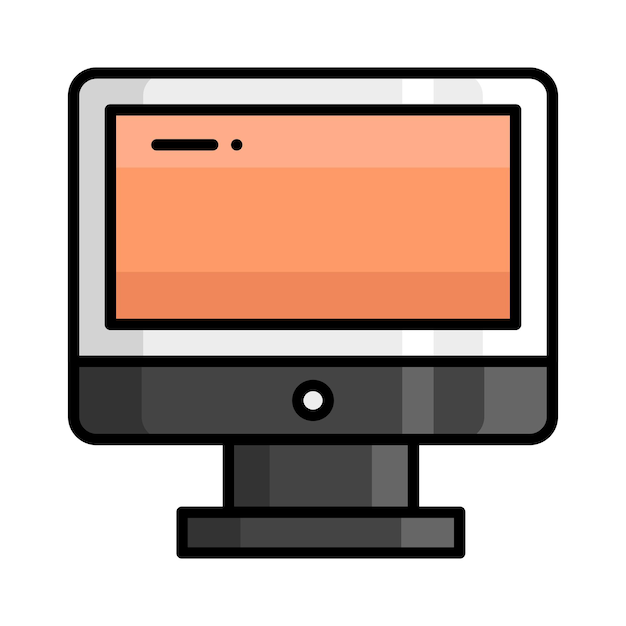 Lcd monitor vector icon isolated on white background