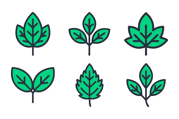 Leaf icon silhouette bundle design