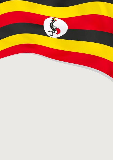 leaflet design with flag of uganda vector template