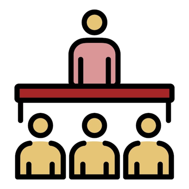 Lecture class speaker icon Outline lecture class speaker vector icon color flat isolated