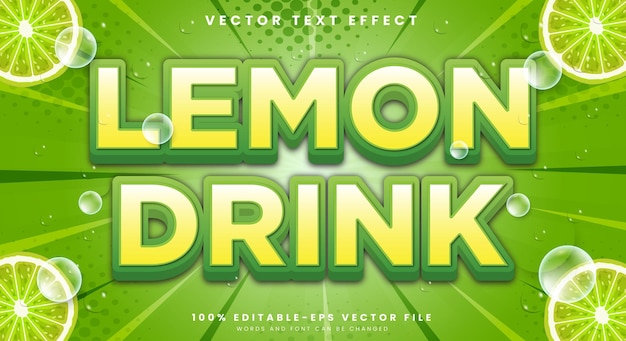 lemon drink editable text effect template suitable for fresh drink