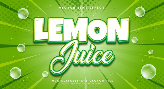 lemon juice liquid style 3d editable text effect template