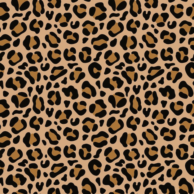 Leopard print vector seamless Fashionable background for fabric paper clothes Animal pattern